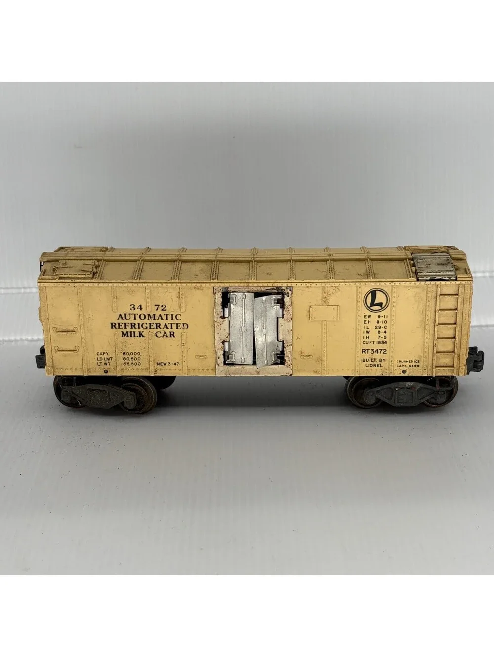Vintage Lionel 3472 Automatic Refrigerated Milk Car O Gauge Train Untested